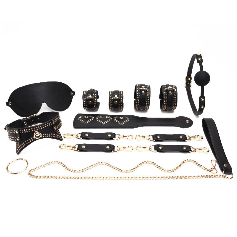 Black Wholesale Frisky Bedroom Restraint Kit with Rivet Decor