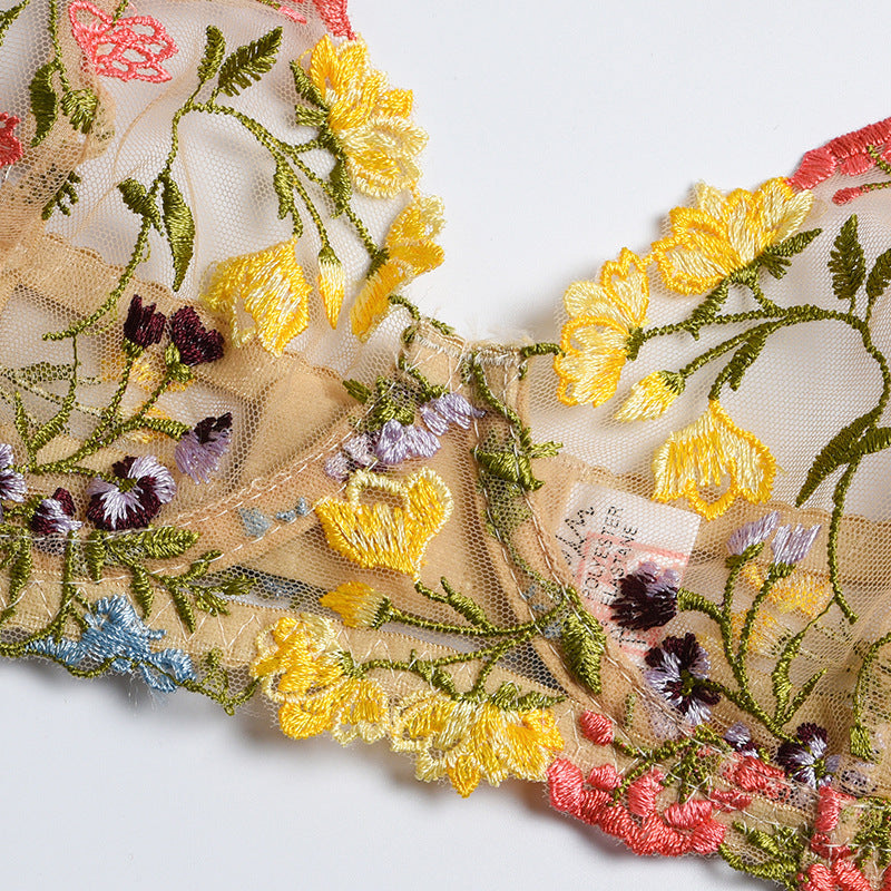 Glode Gorgeous Floral Embroidered Mesh Bra Set bra Show