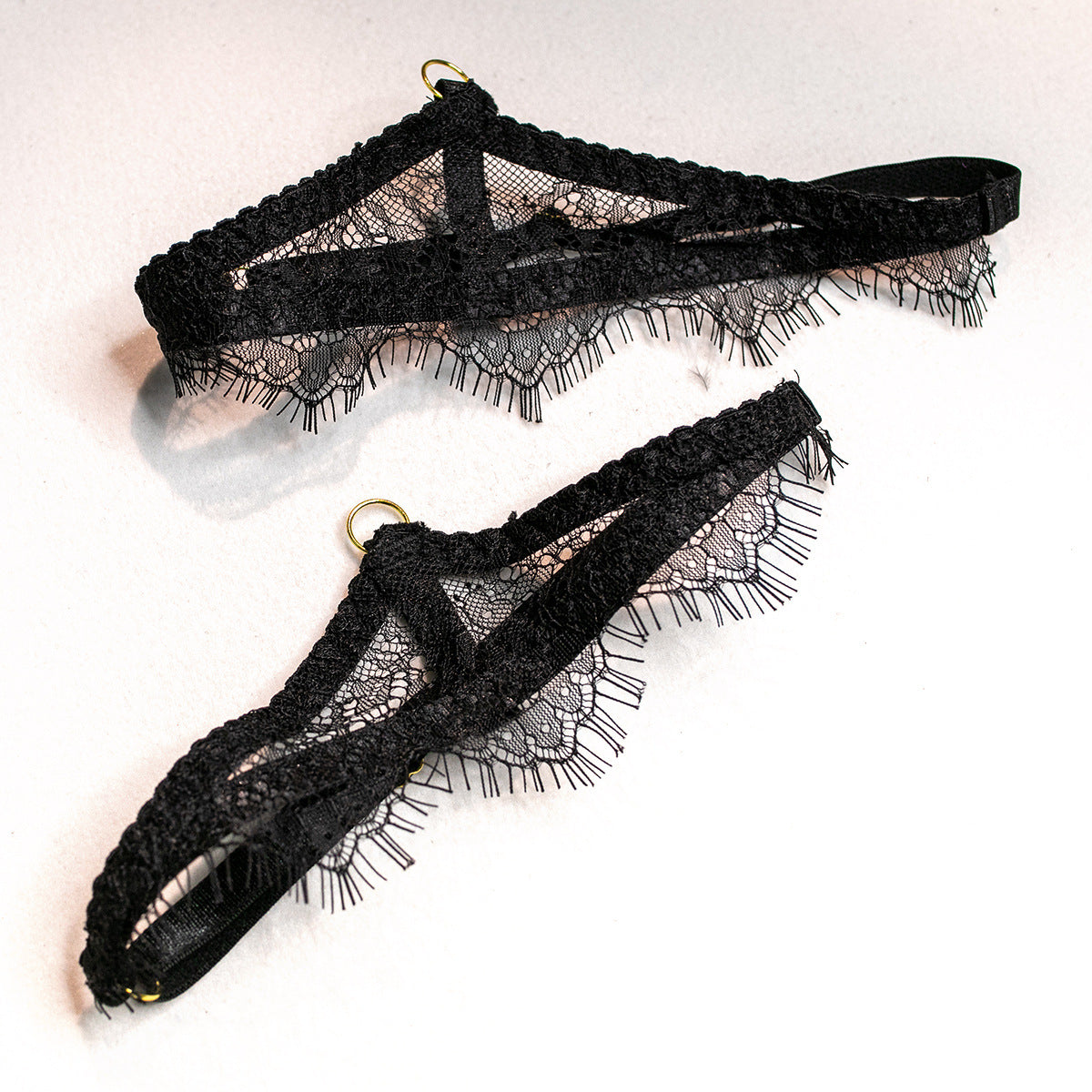 Wholesale Sexy Lace Bra and Panties Set with Feather Details-20